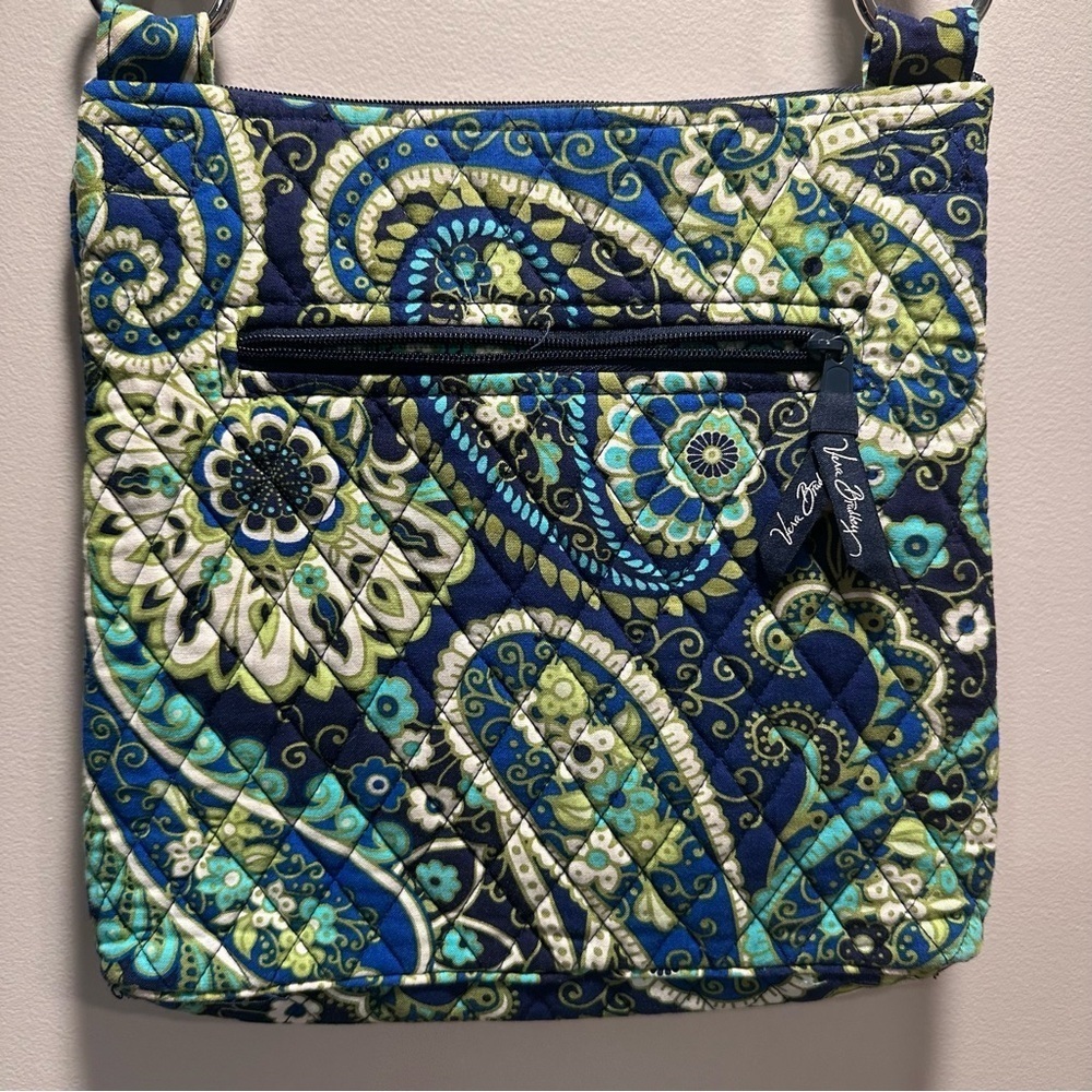 Vera Bradley Rhythm & Blues Aqua Green Hipster Crossbody Bag Retired Paisley EUC - Picture 7 of 15